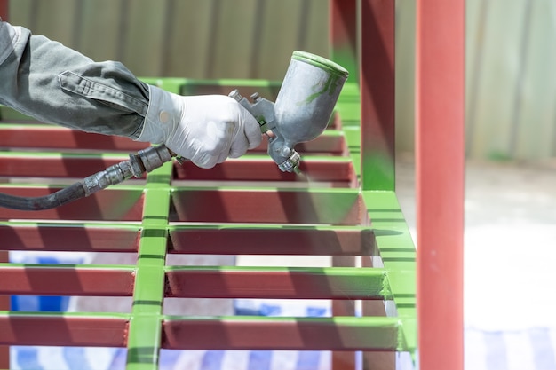 workers spraying paint metal work 41629 43 1